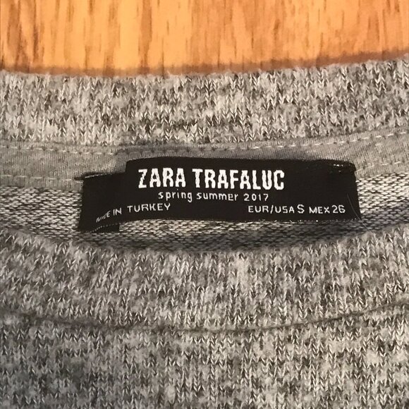 ZARA Bell Sleeve Soft Knit Sweater in Heathered Marled Gray Size S - Picture 10 of 12